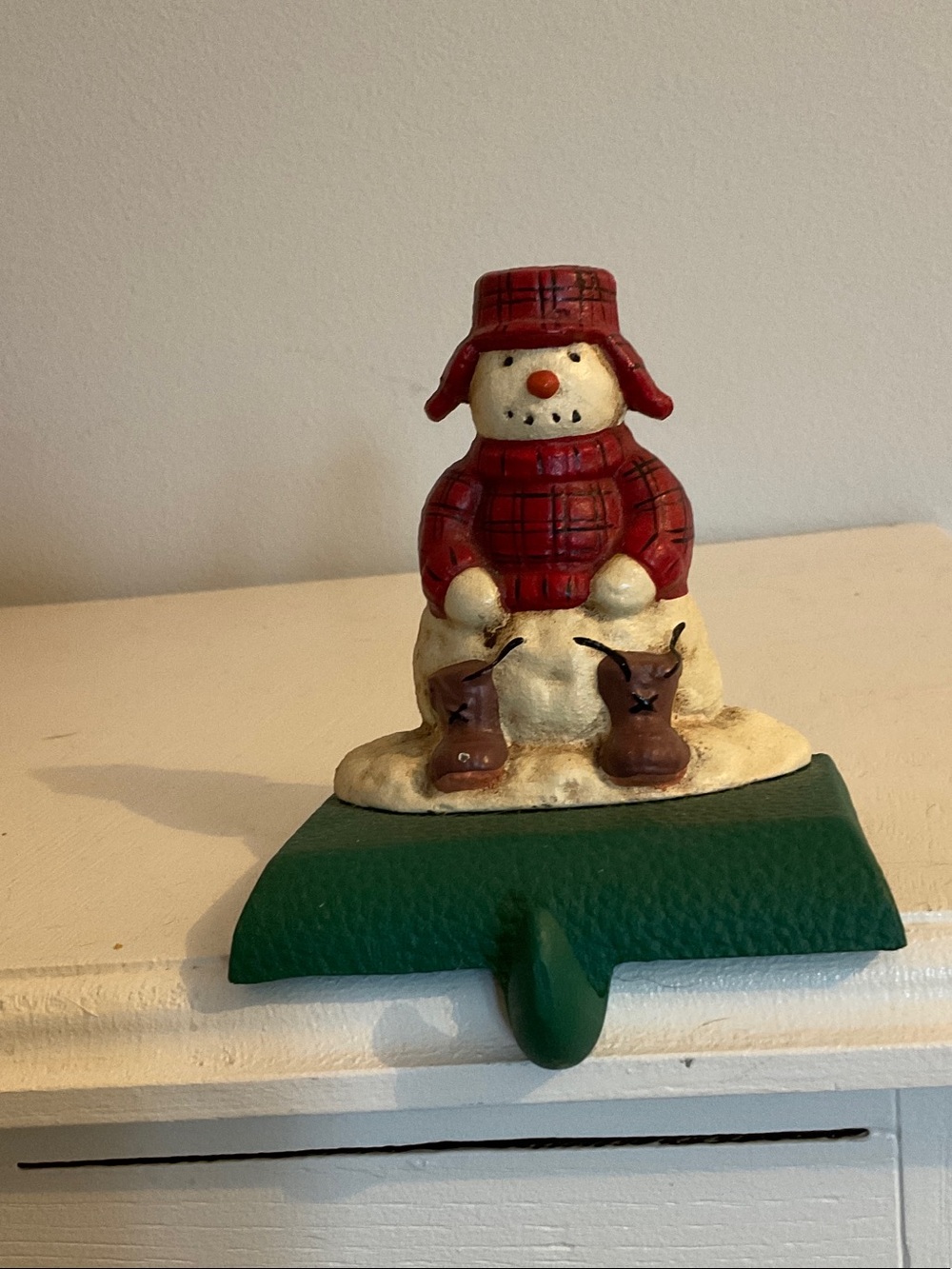 Vintage Eddie Bauer Red Plaid Snowman Wall Hook